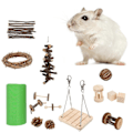 Miniatyrbillede 3 af 5: 15 stk. Hamsterlegetøj Naturligt Træ Skjulested Bevægelse Kindtænder Legetøj til Chinchillaer Marsvin Kaniner