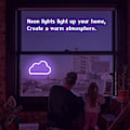 Miniatyrbillede 2 af 5: Cloud Neon Skilte, batteridrevet eller USB-drevet skiltformet dekorationslys Soveværelse Æstetisk Teenager Pige Børneværelse Jul Fødselsdag - lilla