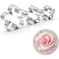 Miniatyrbilde 5 av 5: Rosebladform Kakeutstikkersett i Rustfritt Stål, 3 stk Roseblomstform DIY Kjeks Bakverk Fondantform Kakedekorasjon