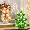 Pikkukuva 3 / 5: DIY Timanttimaalauslamppu, LED Joulukuusi Lumimies Ristinommel Yövalo
