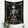 Miniatyrbillede 4 af 4: Wekity Skull Tarot Vægtæppe Æstetisk Kunst Hjem Baggrundstof Ornament Gave Pool Vægtæppe Stue Soveværelse Ornament (EMPRESS, 51 X 59 tommer)