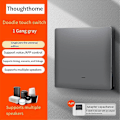 Miniatyrbilde 4 av 5: Tuya Smart Switch Wifi Og Rf Radiofrekvens Smart Bryter Enkel Null Brannlinje Universal 1 Bryter Grå