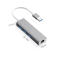 Miniatyrbilde 5 av 5: USB3.0 nettverkskort + USB3.0 hub dual system driverfri aluminiumslegering usb3.0 HUB + gigabit nettverkskort