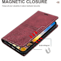Miniatyrbillede 3 af 5: Etui til iPhone 13 Pro Etui med kortholder rød PU læder etui Wallet Flip til Apple iPhone 6.1 tommer