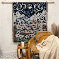 Pikkukuva 3 / 5: Boho-heittoviltti vapaa-ajan sohvalle, sohvanpeite, olohuoneen sisustusmatto, geometrinen abstrakti kuvakudos
