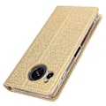 Miniatyrbild 5 av 5: Kompatibelt Plånboksfodral för Sharp Aquos Sense 8 Silkeslen Textur Läder Flip Skyddande Telefonfodral Gold