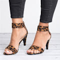 Pikkukuva 1 / 3: Naisten One Strap Party Sandaalit Kesä Mid Low Kitten Heel Nilkkahihnakengät Leopard EU 41