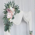 Miniatyrbild 4 av 5: QSDGFH Pion Swag Båge Bröllopsbåge Blommor Set med 2 Blomster Swags för Bröllopsceremoni Skylt Konstgjord Blomma Eukalyptusblad Girlang för Bröllop Hem