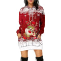 Miniatyrbild 5 av 5: Jultröjor med print Mode Karneval Fest Kvinnliga Kläder Casual Klänning Roligt Mönster Fest Luvtröjor dam style 13 3XL