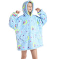 Miniatyrbild 1 av 3: Filt Luvtröja Fleecefodrad Varm Sherpa Stjärnfickor Överdimensionerade Loungewear Nattkläder För flickor Pojkar Tonåring Moon Horse