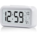 Miniatyrbild 1 av 4: Digital väckarklocka, 12/24h sängklocka med LCD-bakgrundsbelyst display, klocka med datumkalender temperatur