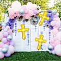 Miniatyrbillede 2 af 4: 3 stk. Krydsform Balloner Julemindebaloner Baby Dåb Folieballon til Fest