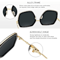 Miniatyrbillede 5 af 5: Ubiuo Oversized Store Mode Solbriller til Kvinder Irregulære Mode Shades