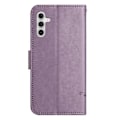 Miniatyrbild 5 av 5: Kompatibelt för Samsung Galaxy A24 Präglat Fjärilsblomma Mobilskal PU Läder Plånboksställ Telefonskydd med Rem Purple