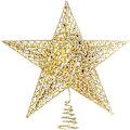 Miniatyrbillede 1 af 5: Julepynt til stuen, skrivebord, stjerne dekoration (15cm, Guld) 1 stk. bd