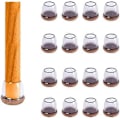 Miniatyrbillede 1 af 5: Klare silikone stolebens gulvbeskyttere med indpakket filt, små stolebenshætter, anti-støj 16 stk. (Runde, passer: 2,8 - 3,6 cm)