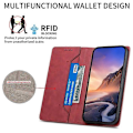 Pikkukuva 2 / 5: DF-05 Yhteensopiva Xiaomi Redmi 14C 4G Lompakkokotelo RFID PU Nahkainen Puhelinkuori Red