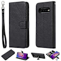 Miniatyrbilde 1 av 5: Magnetisk Avtakbart 2-i-1 PU Lær Etui Kompatibelt For Samsung Galaxy S10 Plus Black