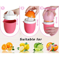 Miniatyrbillede 4 af 5: Manuel Citruspresser med Unikt Citronformet Design To Anvendelsesmåder til Forskellige Frugter (pink) 15*10cm Jiujiuso