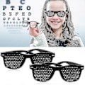 Miniatyrbillede 2 af 2: 2 stk. Pinhole briller til forbedring af synet, sorte unisex synsstyrkende pinhole briller