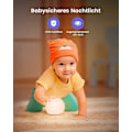 Miniatyrbillede 2 af 3: Natlampe til småbørn, Amme-natlampe, Natlampe - Dæmpbar, Hukommelsesfunktion, Timer, RGB farveskift, USB sideopladning