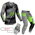 Pikkukuva 1 / 5: 2022 Dirt MoFox MTB Jersey-housut Varusteet MX Combo Moottoripyörä Asuste Motocross Kilpailu Enduro Puku Miehet Off-road Moto Hanskat Sarjat Gray MJersey 32 pants