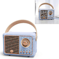 Pikkukuva 3 / 4: Bluetooth-kaiutin, kompakti, kannettava, retro-ulkoasu, HIFI-stereoääni, monitoiminen langaton kaiutin akulla, vaaleansininen