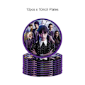 Pikkukuva 1 / 5: Elokuva Keskiviikko Addamsin syntymäpäiväjuhlien koristelu Banneri Ilmapallo Astiasto Juhlatapahtumatarvikkeet Kodinsisustuskupit tausta 10pcs 9inch plates3