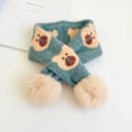Miniatyrbillede 3 af 5: Børn Strikkede Halstørklæder Halsvarmer Tyk Varm Pompom Halstørklæde