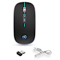Miniatyrbillede 1 af 5: 2.4g+bt5.1 Dual Mode Trådløs Mus Genopladelig Led Lysende Lydløs Mus Til Desktop Laptop Computer