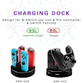 Miniatyrbilde 3 av 5: Ladestasjon Dock For 4 Nintendo Switch Host Laderkontrollere To Eksterne Usb Strømutgangsgrensesnitt