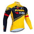 Miniatyrbild 1 av 5: 2023 JUMBO Långärmad Cykeltröja Set haklapp Byxor Ropa Ciclismo Cykelkläder MTB Cykeltröja Höstuniform Herrkläder Gold 4XL