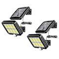 Pikkukuva 2 / 5: 2 kpl 2000 Lumen 160 LED Aurinkoseinävalaisimia Ip65 Vedenpitävä Langallinen Liiketunnistin Turvavalo Säädettävä