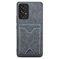 Pikkukuva 1 / 5: DENIOR Yhteensopiva Samsung Galaxy A53 5G Nahkapäällysteinen TPU-suojakuori Jalustalla ja Korttipaikalla Grey