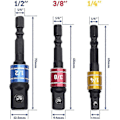 Miniatyrbillede 2 af 5: Topholder Adapter 1/4\" 3/8\" 1/2\" Topholder Adapter Til Slagnøgle Topholder Adapter Slagnøgle Boremaskine Top Sæt Af Farvet Ex