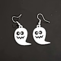 Miniatyrbillede 2 af 5: Ghost Øreringe Ghost Dingle Øreringe Søde Ghost Gaver Ghost Smykker Halloween Tema Øreringe Halloween Gaver uu