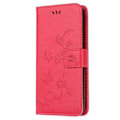 Miniatyrbillede 2 af 5: Præget Sommerfugl Blomst Skin PU Læder Flip Mobilcover Kompatibelt til Samsung Galaxy A51 Red