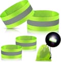 4 Stycken Reflexband Hög Synlighet Reflexband Reflexremmar Tejp Armband Reflexutrustning för Kvinnor Män Löpning Cykling Promenader