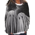 Miniatyrbild 1 av 2: Ghost Sweatshirt Kvinnor Halloween Pumpkin Shirts Rolig nyhet Grafiska T-shirts Långärmade höstskjortor style 1 4XL