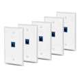 Pikkukuva 1 / 5: 5 Pakkausta Cat6 Ethernet Seinälevy Pistorasia 1 Portti RJ45 Verkko Naaras-Naaras Seinäliitin Jack Plat