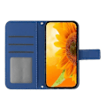 Miniatyrbild 3 av 5: Kompatibelt för Samsung Galaxy M53 5G HT04 Skin-touch PU Läder Mobiltelefon Skydd Skal med Tryckt Solros Ställ Plånboksfodral Azure