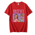 Miniatyrbild 5 av 5: Britney Spears Vacker foto T-shirt dam Hipster bomull Casual kvinnlig Harajuku kortärmade toppar t-shirt Red L
