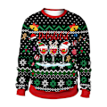 Pikkukuva 1 / 2: Naiset Miehet Joulu Ruma Uutuuspaita Neule Pari Yhteensopiva Printed Hauska Neulepusero Joulujuhlapusero style 2 XL