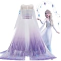 Pikkukuva 2 / 5: Frozen 2 Elsa Prinsessa Tylli Mekko Pitkähihainen Gradientti Puku Lapset Tytöt Halloween Joulu Cosplay Juhlaesitys Fancy Pue Purple 3-4 Years