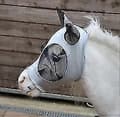 Miniature Sektion A Træk-på Fluemaske med Ører | Stræk Lycra | Heste- & Pony Øjenbeskyttelse (Std Shet, Bleg Grå)