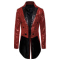 Pikkukuva 4 / 4: Miehet Kiiltävät Paljetteja Glitter Koristeltu Blazer Takki Miesten Yökerho Juhlapuku Blazer Puku Homme Laulajat Lavavaatteet Smokki Uusi Red M