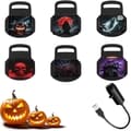 MultiTheme LED-projektionsnattlampa, utbytbara mönsterskivor, USB-plugin-projektor för hemmets semesteratmosfärdekor B-6pcs