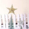 Miniatyrbilde 5 av 5: Juledekorasjon Stjerne til Stue/Skrivebord (15cm, Gull) 1 stk bd