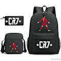 Miniatyrbild 1 av 5: CR7 Skolväskor 3st Stor bokryggsäck för tonåringar Pojkar Flickor Resebärbar dator Mochila Escolars Red