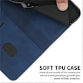 Miniatyrbillede 4 af 5: Kompatibel til Samsung Galaxy A36 5G Telefon Cover Præget PU Læder Wallet Stand Case Azure